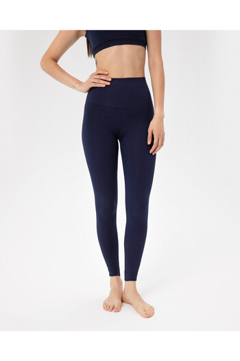 Ayma Active High Waist Navy Blue Organic Tights - Certified Basic Model