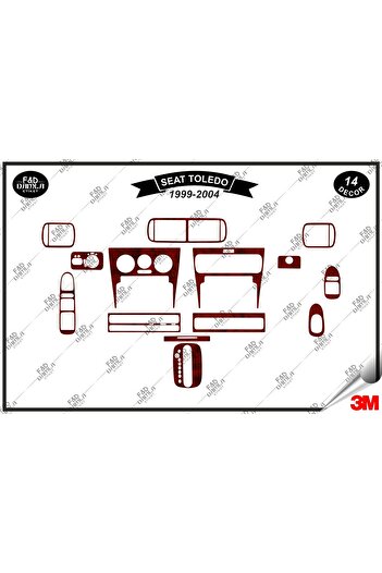 FD Damla Etiket Seat Toledo 1999-2004 Garnitură Consolă Torpedo - Set Garnitură Mahon Piept 14 Bucăți