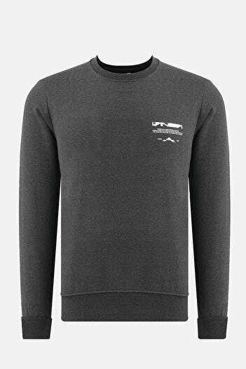 Vaneda Bisiklet Yaka Regular Fit Next Unisex Sweatshirt Antrasit