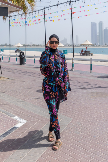 Remsa Mayo Neon Color Single Caftan Kimono Pareo - Remsa Hijab Swimsuit on Rp013
