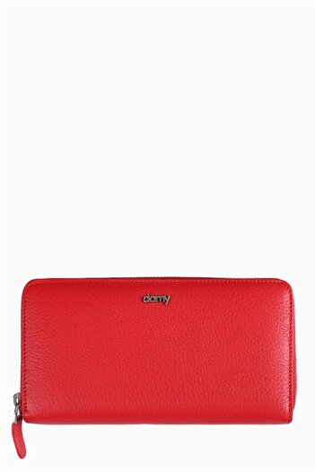 DAMY Rfid Protected Leather Card Holder Minimalist Leather Card Holder Women's Leather Card Holder Stylish Leather Wallet 907 Red