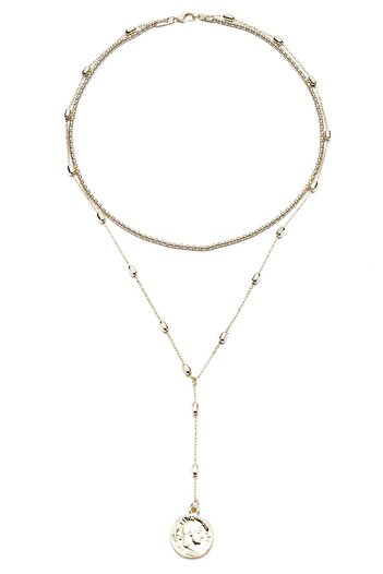 Modex Golden Yellow - Hanging Medallion Necklace