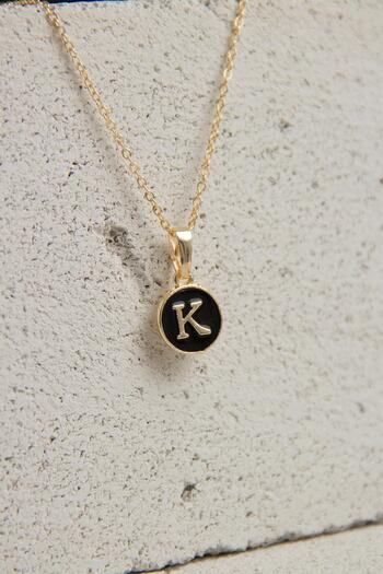 Modex Gold Enamel Letter Necklace