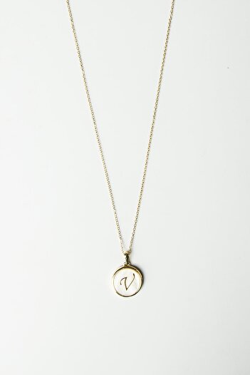 Modex Gold White Pearlescent Letter Necklace