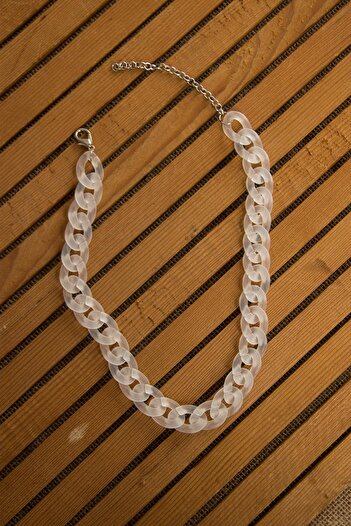 Modex Matte Transparent Acetate Thick Chain Necklace(45cm)