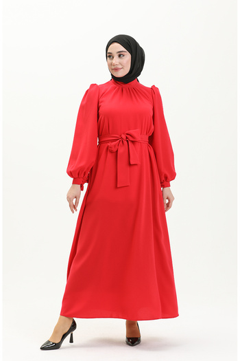 sefamerve Coral Belted Dress - 80153A-01