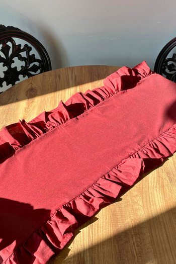 KAMİZ Runner cu Volane Roșu Claret (Roșu) 40x110