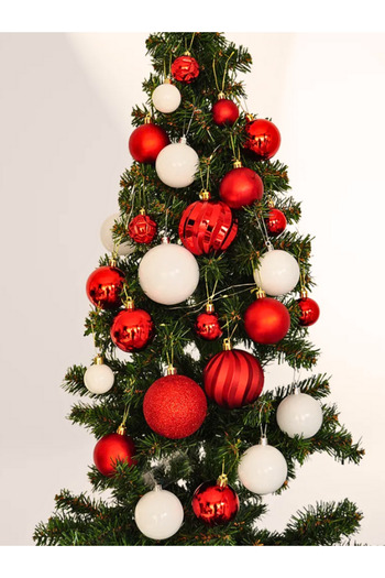 Loremp Red Color Christmas Tree Ornament - 87 Piece Decoration Set