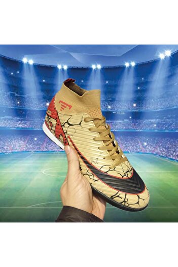 KİRWE Gold Astroturf Football Boots with Air Socks