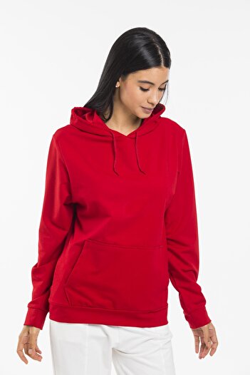 Superlife Süperlife Kadın Kapşonlu Oversize Fit İnce Sweatshirt spr21k55