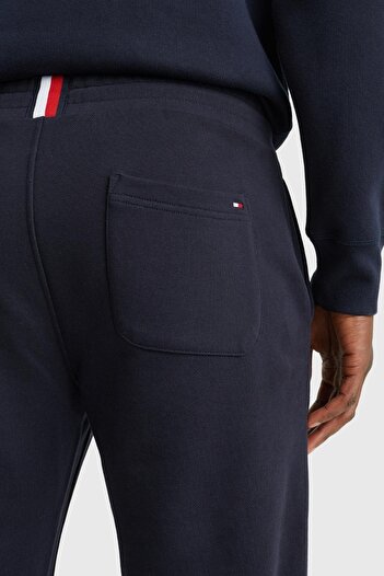 Tommy Hilfiger Erkek Logolu Beli Paçası Lastikli Rahat İp Bağlamalı Mavi Eşofman Altı MW0MW08388-DW5