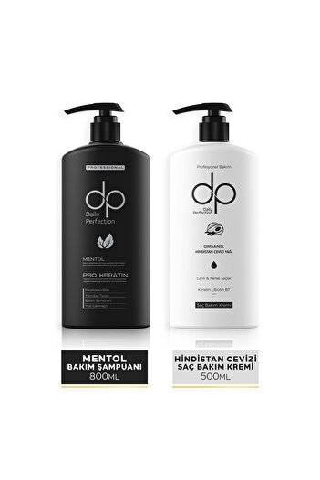 dp Daily Perfection Menthol Shampoo 800 ml and Organic Coconut Conditioner - 500 ml