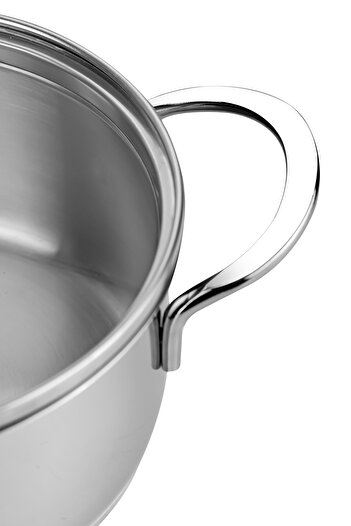 Nehir Silver 6 Parça Paslanmaz Çelik Mini Tencere Seti (12-14-16 cm)