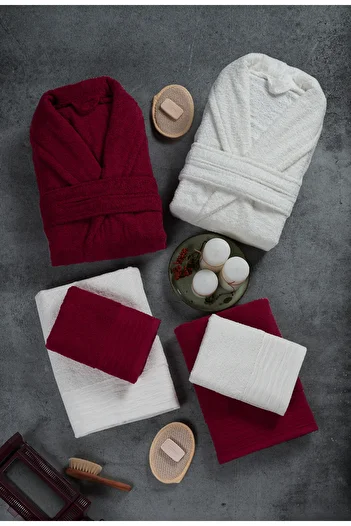 Miss Paris Home 10 Piece Family Set Women & Men Bathrobe Set |   Soft, Absorbent |   Modern Design