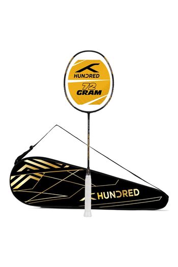 Hundred Nuclear 72 Badminton Racquet | Black/gold/grey | Lightweight | Badminton Equipment