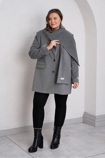 Büyük Moda Shald Detailed Bucket Blazer Jacket