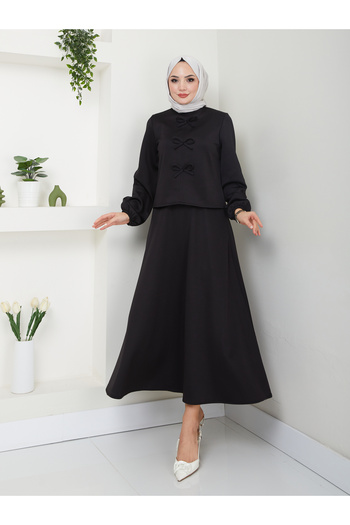 VOLT CLOTHİNG Women's Bow Detailed Skirt Set