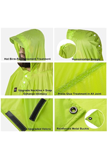 Naturehike New 3-in-1 Poncho | Green (20D) | Compact & Waterproof | Outdoor Camping Essentials