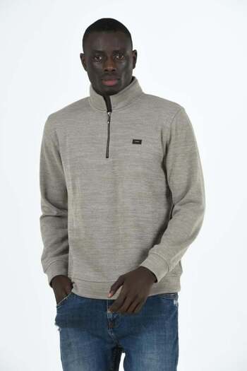 TRENDHİLL Men's Supersoft Half Zip Collar Thessaloniki Fabric Sweatshirt 5237-E