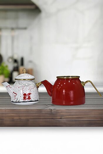 PR HOME Enamel Love Rose Model Teapot