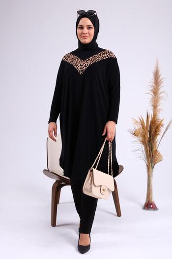 Ferace Women's Large Size Clothing Tunic Bat Sleeve And Oversize Cut