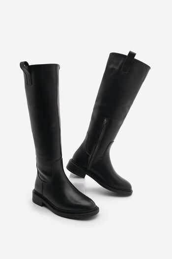 Marjin Sonate Black Women's Casual Boots - Interior and Side Zipper