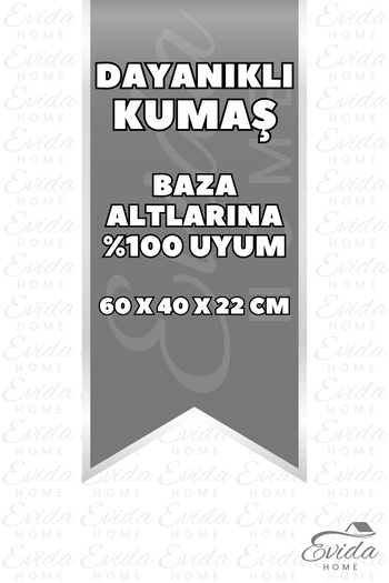 Evida 10 Adet Antrasit Çizgili Çekyat ve Baza Altı Hurç - 60*40*22 - Yorgan, Kıyafet, Eşya Saklama