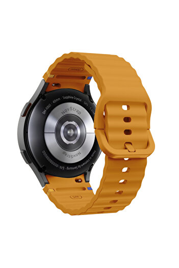NovStrap Samsung Galaxy Watch 7 Fe 6 5 4 40 44 Classic 42 43 45 46 mm ile Uyumlu Kordon Wavy Silikon