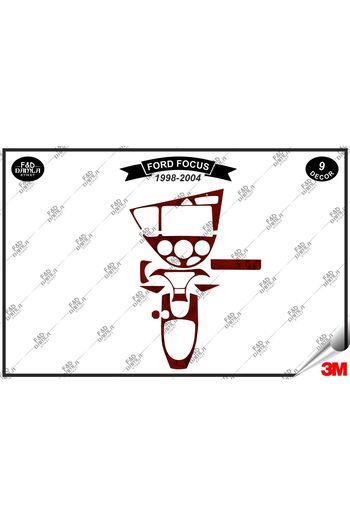 FD Damla Etiket Ford Focus 1998-2004 Set de finisare mahon pentru consola torpedo - 9 buc