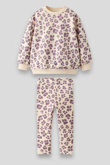 Magu Winter Leopard Print Sweatshirt Leggings Bottom-Top Set Baby Boy