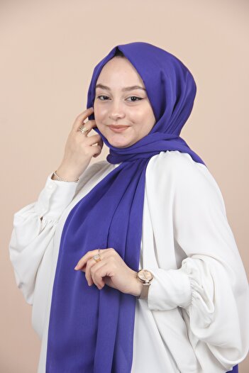 Sima Purple-113 Sima Chiffon Shawl - Janjan Detailed