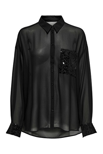 ONLY ONLOBI LS SEQUINS DETAIL SHIRT WVN
