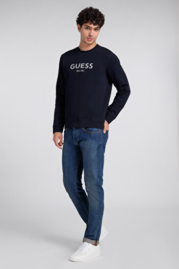 Guess BOX CN SWEATSH - ECO SLEEK POLY COTTON FLEECE
