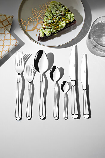 Nehir Saray Plain 12-Person 84-Piece Cutlery Set