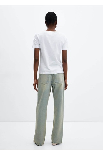 MANGO Woman T-shirt με λαιμόκοψη 100% βαμβάκι