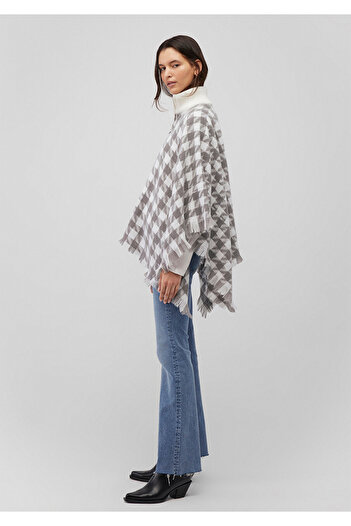 Mavi Checkered Gray Poncho with Zipper 1910658 -27063