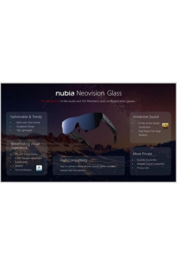 ZTE NVG01-BU NUBIA Neovizyon Cam İşitsel AR Gözlükleri Mavi