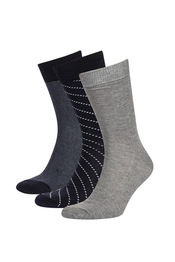 DeFacto Men's 3-Piece Cotton Long Socks