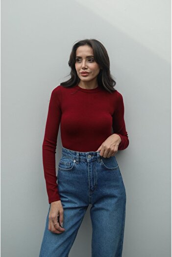 Havoş Burgundy Fit Basic Blouse