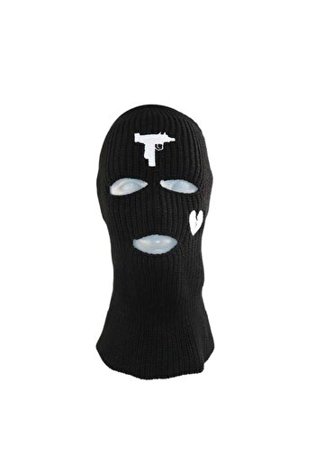 Köstebek Black Heart And Gun Balaclava