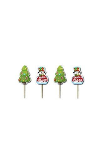 Noyan Tasarım Mini Party Store New Year's Happy Cup Cake Toothpick 10 Pieces