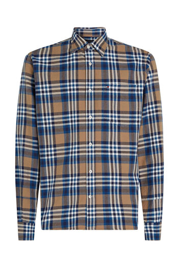 Tommy Hilfiger Men's Square Print Shirt - Navy Blue
