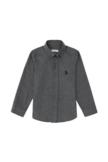 U.S. Polo Assn. Erkek Çocuk Antrasit Uzun Kollu Basic Gömlek 50297386-VR006