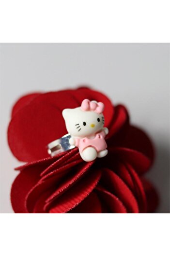 Köstebek Açık Pembe Elbiseli Hello Kitty Yüzük
