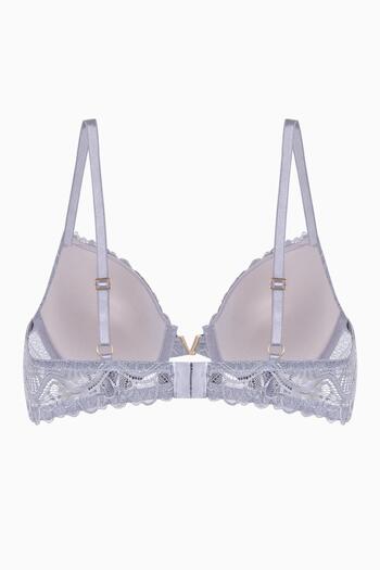 Wonna Σετ εσώρουχα Anna Lace Bra με χρυσά αξεσουάρ - Push Up - 2568 - Γκρι