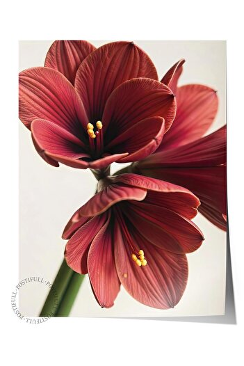 Postifull Frameless New Year Poster, New Year Decoration, Comfort Series, Amaryllis I?N Red Poster, No:108644