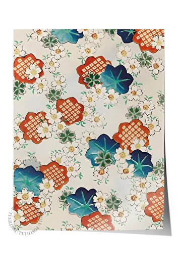 Postifull Unframed Poster, Comfort Series, Watanabe Seitei - Floral Pattern Poster, No:108696