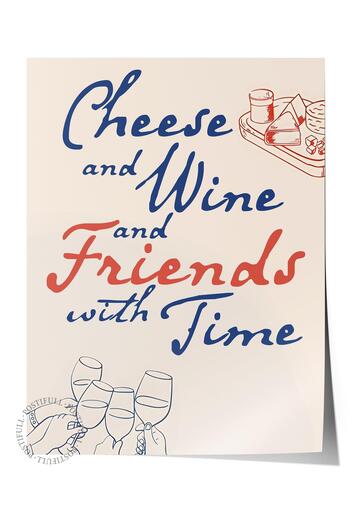 Postifull Unframed Poster, Hd Quality Wall Poster,Comfort Series, Cheese and Wine Poster, No:108702