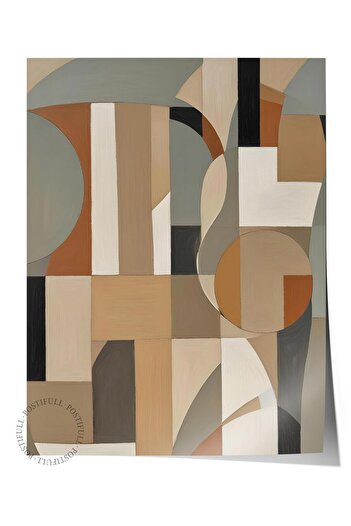 Postifull Frameless Poster, HD Quality Wall Poster,Comfort Series, Painted Shapes No1 Poster, NO:108689