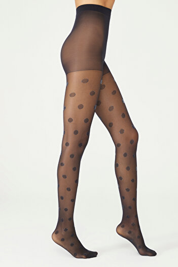 Penti Black Green Brightly Dot Pantyhose